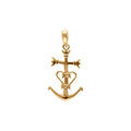 Pendentif en plaqu&eacute; or croix Camarguaise moyen mod&egrave;le - Symbole de la Camargue, tridents, ancre et coeur Artemare