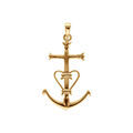 Pendentifs sur Artemare : Pendentif en plaqu&eacute; or croix camarguaise grand mod&egrave;le - Symbole de la Camargue, tridents, ancre et coeur