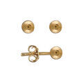 Boucles d'oreille sur Artemare : Boucles d'oreilles en plaqu&eacute; or boule de 4mm et fermoir poussette