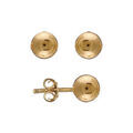 Boucles d'oreilles en plaqu&eacute; or boule de 6mm et fermoir poussette