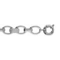 Bracelets sur Artemare : Bracelet en argent rhodi&eacute; cha&icirc;ne en grosses mailles ovales s&eacute;par&eacute;es par des &eacute;l&eacute;ments altern&eacute;s lisses et pav&eacute;s d'oxydes blancs - longueur 20cm