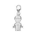 Pendentif en argent petit gar&ccedil;on sur mousqueton