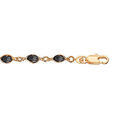 Bracelets sur Artemare : Bracelet en plaqu&eacute; or maillons orn&eacute;s d'oxydes noirs en forme de navette - longueur 18cm