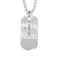 Colliers sur Artemare : Collier en argent Plaque militaire en argent trou&eacute;e avec cha&icirc;ne boule