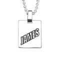 Colliers sur Artemare : Collier en argent Plaque militaire &agrave; graver rectangulaire avec cha&icirc;ne boule