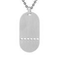 Collier en acier Plaque militaire G.I trou&eacute;e &agrave; graver avec cha&icirc;ne boule Artemare