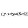 Bracelet en argent rhodi&eacute; maille fantaisie petits cercles emmaill&eacute;s - longueur 19cm Artemare
