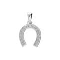 Pendentifs sur Artemare : Pendentif en argent fer &agrave; cheval orn&eacute; d'oxydes blancs