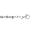 Bracelet en argent petits maillons ovales diamant&eacute;s tourn&eacute;s en alternance - longueur 18cm