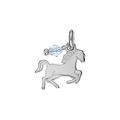 Pendentifs sur Artemare : Pendentif en argent cheval qui saute avec pampille oxyde bleu ciel