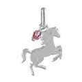 Pendentifs sur Artemare : Pendentif en argent cheval qui saute avec pampille oxyde rose