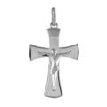 Pendentifs sur Artemare : Pendentif croix en argent rhodi&eacute; &eacute;vas&eacute;e avec J&eacute;sus Christ