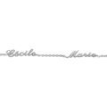 Bracelets sur Artemare : Bracelet en argent cha&icirc;ne maille for&ccedil;at avec d&eacute;coupe anglaise 2 pr&eacute;noms - longueur 18,5cm r&eacute;glable 17cm