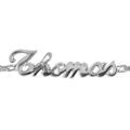 Bracelets sur Artemare : Bracelet en argent cha&icirc;ne maille for&ccedil;at avec d&eacute;coupe anglaise 3 pr&eacute;noms au milieu - longueur 18,5cm r&eacute;glable 17cm