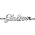 Bracelets sur Artemare : Bracelet en argent cha&icirc;ne mailles 1+1 largeur 2mm avec d&eacute;coupe anglaise 3 pr&eacute;noms - longueur 18,5cm r&eacute;glable 17cm