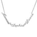 Colliers sur Artemare : Collier en argent cha&icirc;ne maille for&ccedil;at avec d&eacute;coupe anglaise 3 pr&eacute;noms - longueur 40cm + 3cm de rallonge