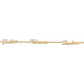 Bracelet en plaqu&eacute; or cha&icirc;ne maille for&ccedil;at avec d&eacute;coupe anglaise 3 pr&eacute;noms au milieu - longueur 18,5cm r&eacute;glable 17cm