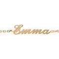Bracelets sur Artemare : Bracelet en plaqu&eacute; or cha&icirc;ne maille for&ccedil;at avec d&eacute;coupe anglaise 1 pr&eacute;nom - longueur 18,5cm r&eacute;glable 17cm