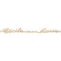 Bracelets sur Artemare : Bracelet en plaqu&eacute; or cha&icirc;ne mailles 1+1 largeur 2mm avec d&eacute;coupe anglaise 2 pr&eacute;noms - longueur 18,5cm r&eacute;glable 17cm