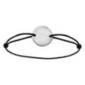 Bracelet en acier cordon noir coulissant avec plaque ronde au milieu Artemare