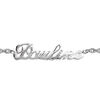 Bracelet en argent cha&icirc;ne maille for&ccedil;at avec d&eacute;coupe anglaise 1 pr&eacute;nom - longueur 18,5cm r&eacute;glable 17cm