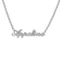 Colliers sur Artemare : Collier en argent cha&icirc;ne maille for&ccedil;at avec d&eacute;coupe anglaise 1 pr&eacute;nom - longueur 40cm + 3cm de rallonge