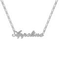 Collier en argent cha&icirc;ne mailles 1+1 largeur 2mm avec d&eacute;coupe anglaise 1 pr&eacute;nom - longueur 40cm + 3cm de rallonge