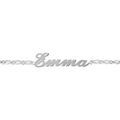 Bracelet en argent cha&icirc;ne mailles 1+1 largeur 2mm avec d&eacute;coupe anglaise 1 pr&eacute;nom - longueur 18,5cm r&eacute;glable 17cm Artemare