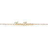 Bracelet en plaqu&eacute; or cha&icirc;ne mailles 1+1 largeur 2mm avec d&eacute;coupe anglaise 1 pr&eacute;nom - longueur 18,5cm r&eacute;glable 17cm