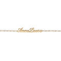 Bracelet en plaqu&eacute; or cha&icirc;ne mailles 1+1 largeur 2mm avec d&eacute;coupe anglaise 1 pr&eacute;nom - longueur 18,5cm r&eacute;glable 17cm Artemare