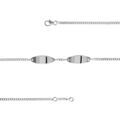 Gourmette en argent maille serr&eacute;e avec 2 plaques ovales - largeur 2mm et longueur 18cm + 1cm de rallonge Artemare