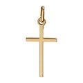 Pendentifs sur Artemare : Pendentif croix en plaqu&eacute; or lisse et plate petit mod&egrave;le