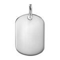 Pendentif en argent rhodi&eacute; plaque G.I. arrondie &agrave; graver - dimensions 16mm X 23mm - plaque fine Artemare