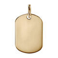 Pendentif en plaqu&eacute; or plaque G.I. arrondie &agrave; graver - dimensions 16mm X 23mm - plaque fine Artemare