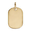 Pendentif en plaqu&eacute; or plaque G.I. arrondie &agrave; graver - dimensions 18m X 25,7mm - plaque fine