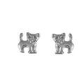 Boucles d'oreille sur Artemare : Boucles d'oreilles enfant en argent rhodi&eacute; chaton et fermoir poussette
