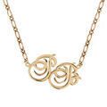 Colliers sur Artemare : Collier en plaqu&eacute; or cha&icirc;ne maille 1+1 avec d&eacute;coupe anglaise 2 initiales stylis&eacute;es - longueur 40cm