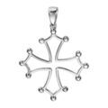 Pendentifs sur Artemare : Pendentif croix occitane en argent rhodi&eacute; &eacute;vid&eacute;e grand mod&egrave;le