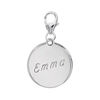 Pendentif en argent m&eacute;daille &agrave; graver sur mousqueton - plaque fine