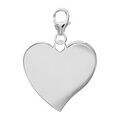 Pendentifs sur Artemare : Pendentif en argent coeur &agrave; graver sur mousqueton - plaque fine
