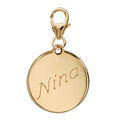 Pendentifs sur Artemare : Pendentif en plaqu&eacute; or m&eacute;daille &agrave; graver sur mousqueton - plaque fine