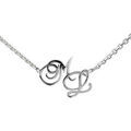 Colliers sur Artemare : Collier en argent cha&icirc;ne maille for&ccedil;at avec d&eacute;coupe anglaise 2 initiales stylis&eacute;es - longueur 40cm
