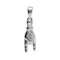 Pendentif en argent rhodi&eacute; main porte bonheur italien