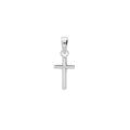 Pendentif croix en argent rhodi&eacute; plate et lisse petit mod&egrave;le 10mm Artemare