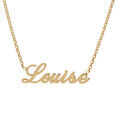 Colliers sur Artemare : Collier en plaqu&eacute; or cha&icirc;ne maille for&ccedil;at avec d&eacute;coupe anglaise 1 pr&eacute;nom - longueur 40cm