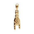 Pendentif en plaqu&eacute; or main porte bonheur italien Artemare