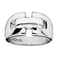 Bague Elix&egrave;s en argent massif rhodi&eacute; avec barrette sur le dessus Artemare