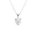 Colliers sur Artemare : Collier en argent rhodi&eacute; cha&icirc;ne avec pendentif coeur en oxyde blanc serti - longueur 42cm + 3cm de rallonge