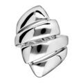 Bagues sur Artemare : Bague Elix&egrave;s en argent massif rhodi&eacute; ruban enroul&eacute; en forme de croissant