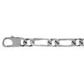 Cha&icirc;ne en acier maille altern&eacute;e 1+1 - largeur 7mm longueur 55cm